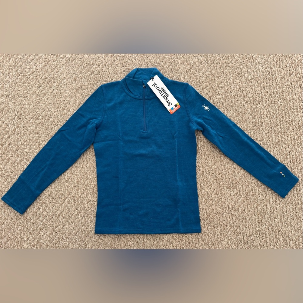 NWT - Kid’s Unisex Smartwool 1/4 Zipper Merino Wool Base Layer. Size - Small